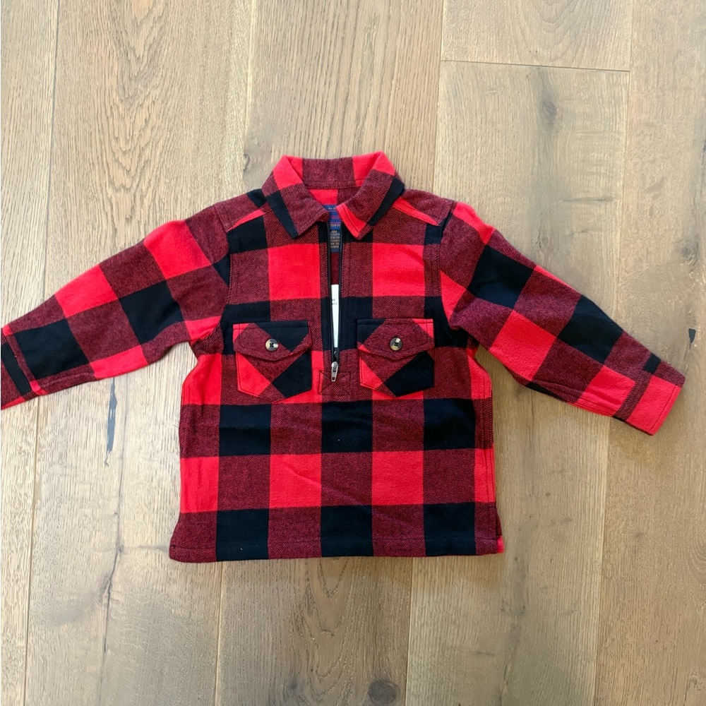 Infant/Toddler 18 month Red and Black Plaid Flannel Shirt